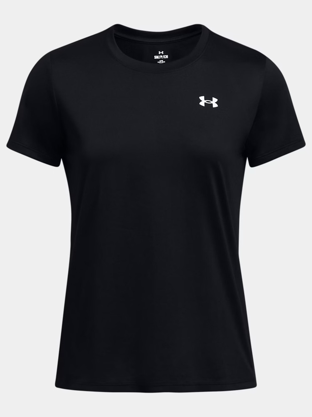 Under Armour Loose Black Crewneck Athletic Tee with Silver Logo